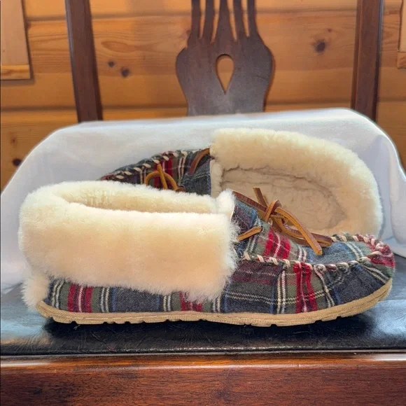 LLBean Women's Wicked Good Moccasins, Plaid - Picture 5 of 9
